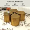 Modern Metal Side Table in Water Drop Design End Table in Brushed Gold Single Piece