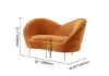 Picture of 1600mm Velvet Curved Sofa Small 2-Seater Sofa with Curve Back Upholstery in Orange