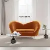 Picture of 1600mm Velvet Curved Sofa Small 2-Seater Sofa with Curve Back Upholstery in Orange