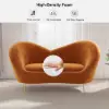 Picture of 1600mm Velvet Curved Sofa Small 2-Seater Sofa with Curve Back Upholstery in Orange