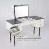 Picture of 4-Drawer Dressing Table Table with Flip Top Mirror White & Grey
