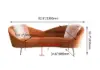 236 cm Velvet Upholstered Curved Sofa with Gold Legs – Orange Large