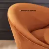 236 cm Velvet Upholstered Curved Sofa with Gold Legs – Orange Large