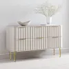 1200 mm Fluted White 6-Drawer Dresser