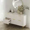 1200 mm Fluted White 6-Drawer Dresser