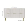 1200 mm Fluted White 6-Drawer Dresser
