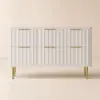 1200 mm Fluted White 6-Drawer Dresser