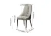 Diamic Gray Faux Leather Dining Chairs with Upholstered, 2 Pieces