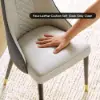 Diamic Gray Faux Leather Dining Chairs with Upholstered, 2 Pieces