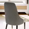 Diamic Gray Faux Leather Dining Chairs with Upholstered, 2 Pieces