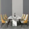 Picture of Diamic Set of 2 Orange & Beige Upholstered Faux Leather High Back Chair For Dining Table