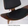 Faux Leather Tripod Slipper Accent Chair with Wooden Legs – Black