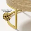 Nesnesis Modern Round Lift-top Nesting Wood Coffee Tables with 2 Drawers White & Natural
