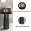 Vintage Retro Kaolin Clay Pedestal Basin Freestanding Bathroom Washbowl