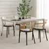Modern Acrylic Dining Chair in Amber Dining Table Chairs with Arms