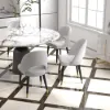 Modern Light Grey Velvet Dining Chair with Wooden Legs, 2 Pieces