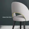 Modern Light Grey Velvet Dining Chair with Wooden Legs, 2 Pieces