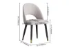 Modern Light Grey Velvet Dining Chair with Wooden Legs, 2 Pieces