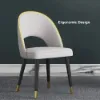 Modern Light Grey Velvet Dining Chair with Wooden Legs, 2 Pieces