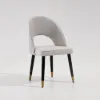Modern Light Grey Velvet Dining Chair with Wooden Legs, 2 Pieces