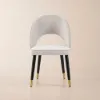 Modern Light Grey Velvet Dining Chair with Wooden Legs, 2 Pieces