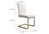 Modern Minimalist Upholstered White PU Leather Dining Chairs (Set of 2) Gold Metal Base