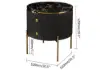 Modern 533 mm Black & Gold Fluted Sintered Stone End table with 2 Drawers