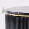 Modern 533 mm Black & Gold Fluted Sintered Stone End table with 2 Drawers