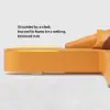 2-Piece Orange Faux Leather Upholstered L-Shaped Sectional Sofa