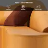 2-Piece Orange Faux Leather Upholstered L-Shaped Sectional Sofa