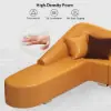 2-Piece Orange Faux Leather Upholstered L-Shaped Sectional Sofa