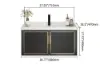 710mm Black Floating Bathroom Vanity Set Drop-In Ceramic Basin with Cabinet