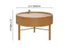 600mm Round Rotating Tray Coffee Table with Storage & Metal Legs