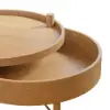 600mm Round Rotating Tray Coffee Table with Storage & Metal Legs