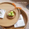 600mm Round Rotating Tray Coffee Table with Storage & Metal Legs