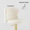 Modern Warm White Velvet Swivel Bar Stool with Adjustable Height, 1 Piece