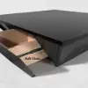 Modern 100 cm Square Black Wood Coffee Table with Drawer