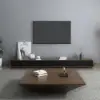 Modern 100 cm Square Walnut Wood Coffee Table with Drawer