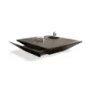 Modern 100 cm Square Walnut Wood Coffee Table with Drawer