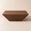 Modern 100 cm Square Walnut Wood Coffee Table with Drawer