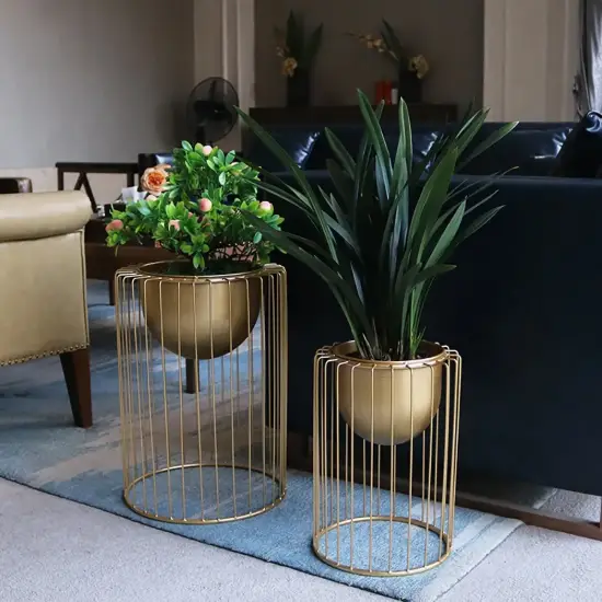 Picture of 400mm Modern Flower Stand Gold Plant Stand for Indoors Modern Flower Stand in Small