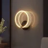 Modern Circle Wall Light Single Bedside Wall Light Acrylic & Metal