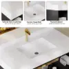 Modern 1001 mm Floating Single Bathroom Vanity with Sink in Black, Sintered Stone Top