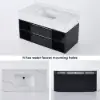 Modern 1001 mm Floating Single Bathroom Vanity with Sink in Black, Sintered Stone Top