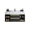 Modern 1001 mm Floating Single Bathroom Vanity with Sink in Black, Sintered Stone Top