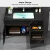 900mm Floating Bathroom Vanity Faux Marble with Single Ceramic Sink Black