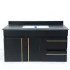 900mm Floating Bathroom Vanity Faux Marble with Single Ceramic Sink Black