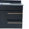 900mm Floating Bathroom Vanity Faux Marble with Single Ceramic Sink Black