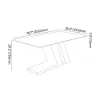 Silexa Modern 2007 mm Rectangular Glossy Sintered Stone Dining Table, Seats 6 – Brushed Gold