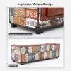 Vintage Industrial Loft 3-Seater Sofa Tufted Brown Faux Leather Upholstered Sofa